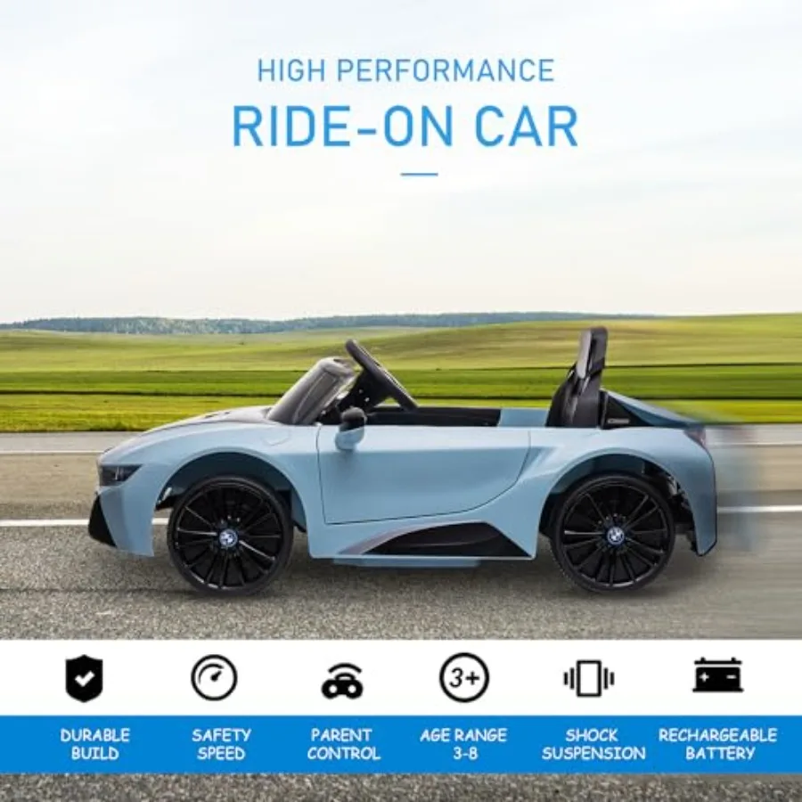 Coche eléctrico I8 Coupe 6V con licencia, coche de paseo para niños, juguete con batería con suspensión de luces de bocina musical con Control remoto