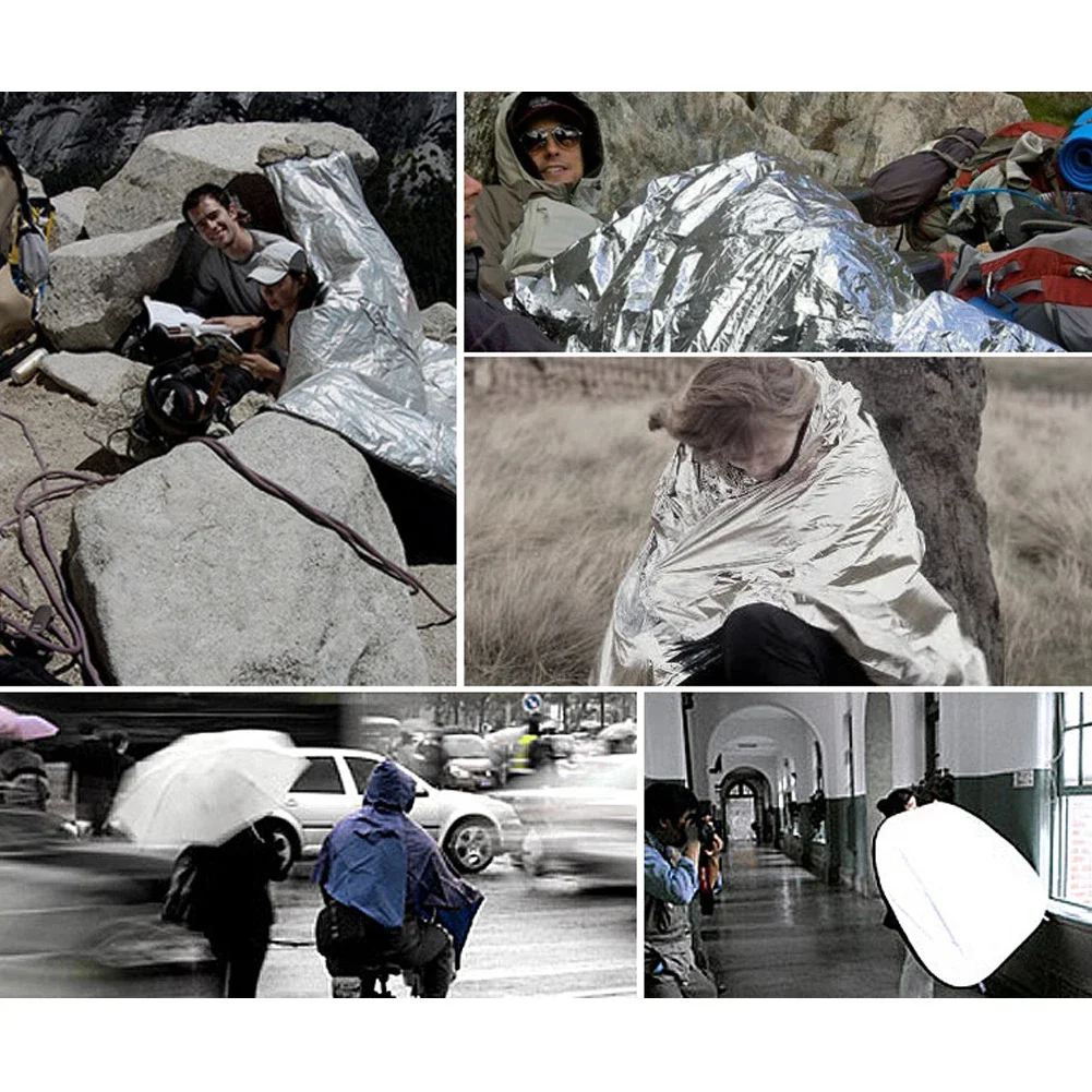 1/2/5/10PCS Emergency Blanket Outdoor Survive First Aid Military Rescue Kit Windproof Waterproof Foil Thermal Blanket Camping