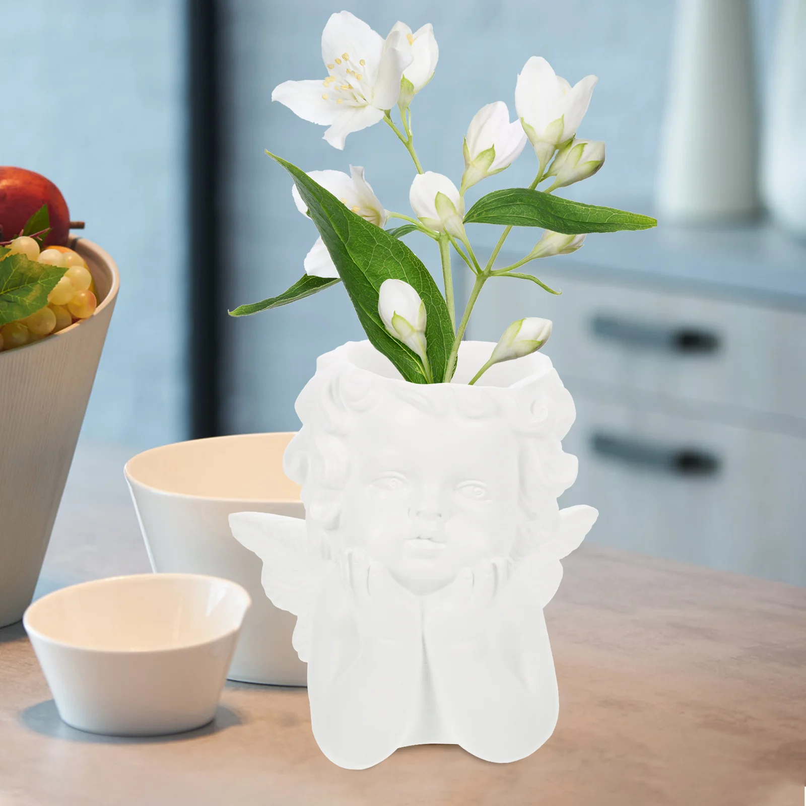 

Lovely Angel Cherub Resin Flower Pot Small Succulent Planter Pot Lightweight Indoor Outdoor Garden Balcony Office Decorative
