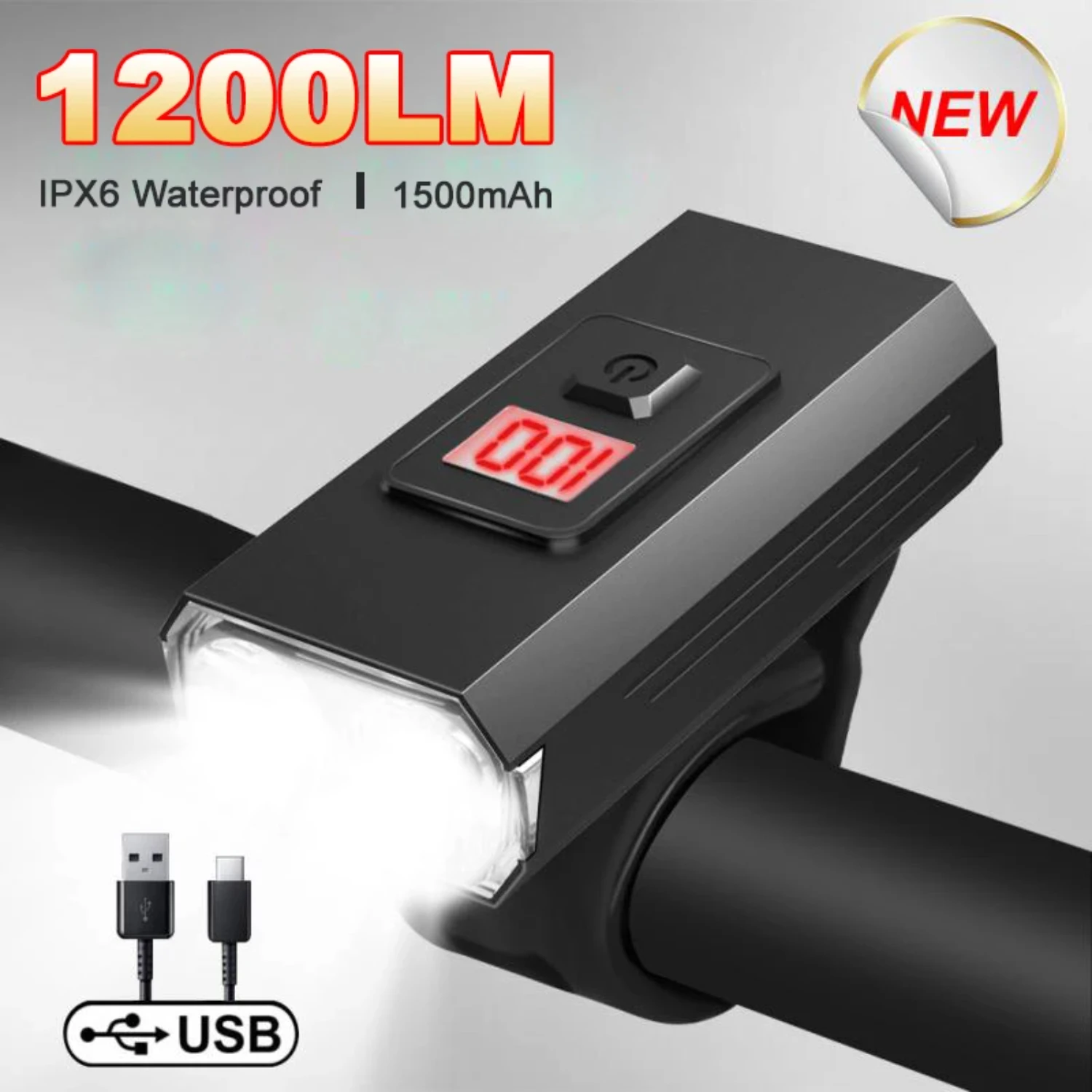 

1200Lumen T6 Bike Lights Front And Back USB Rechargeable Lamp MTB Headlight Bicycle Light Front Cycling Flashlight Lanterna Ab