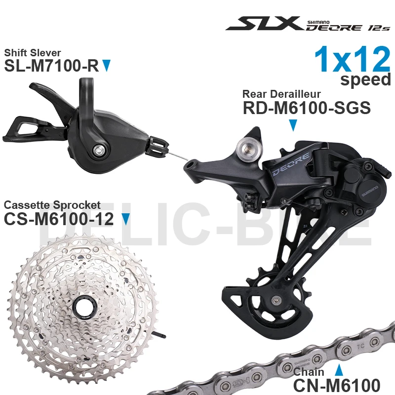 SHIMANO DEORE M6100 12v Groupset Shifter Rear Derailleur RD-M6100 Cassette Sprocket 50 50T Chain 1x12-speed Original parts