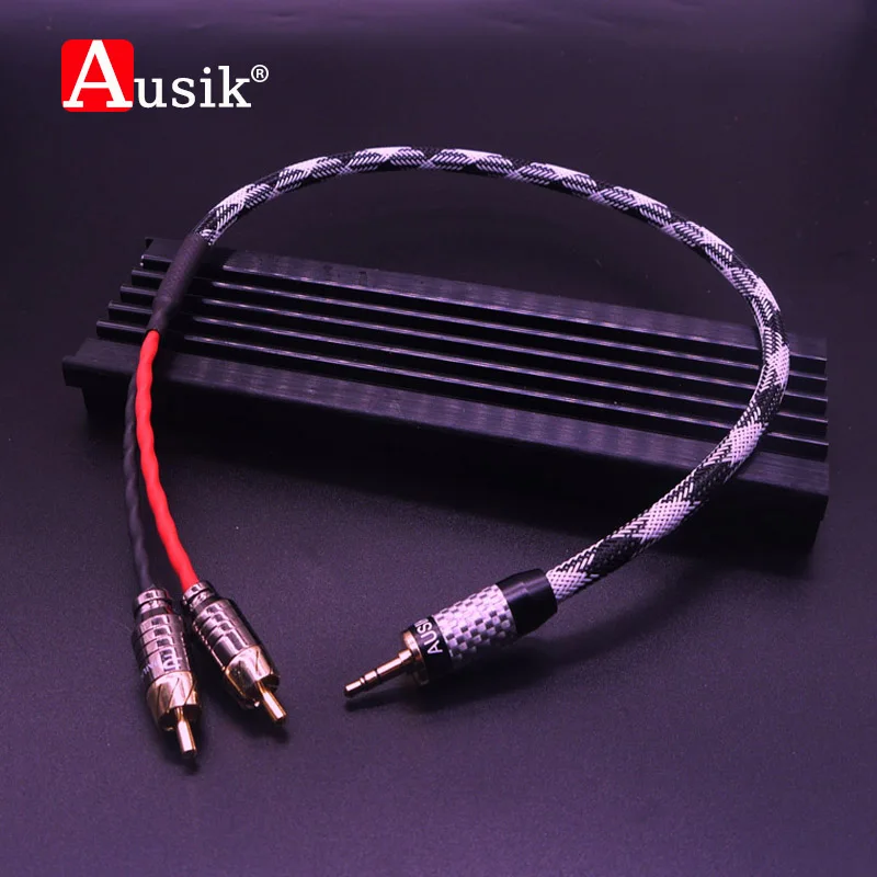 

Стерео аудио кабель HiFi 3,5 мм к 2 RCA CANARE AUX для динамиков усилителя 0,5 м/1 м/2 м/3 м/5 м/AUSIK AS028