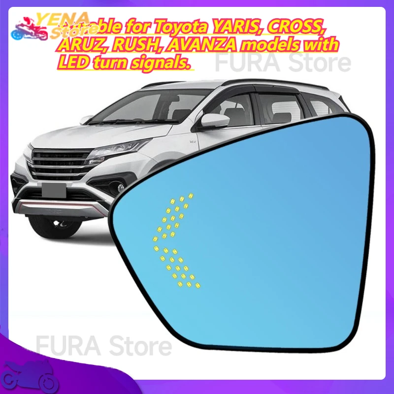 

The car side rearview mirror is suitable for Toyota YARIS, CROSS, ARUZ, RUSH, AVANZA models with LED turn signals.