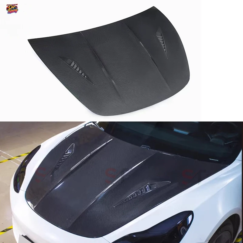 

Suitable for Tesla Model 3 carbon fiber hood modification, car cover, front bumper