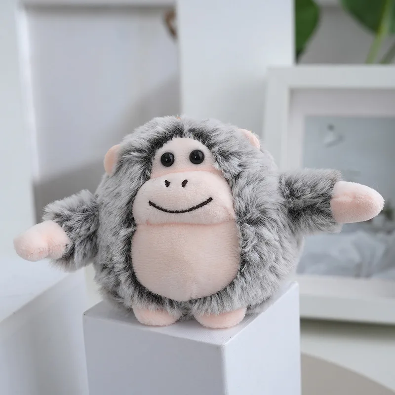 10 cm cartone animato simulato Gorilla peluche ciondolo morbido farcito bambola creativa portachiavi zaino borsa per auto portachiavi decorazione regalo per bambini