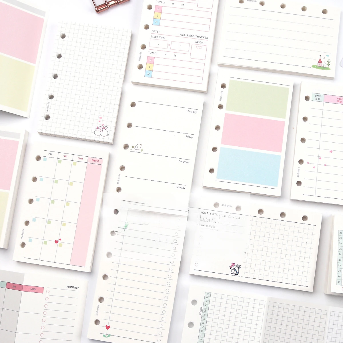 

Блокнот M5 на 50 листов, цветной, для переплета на кольцах, с внутренними страницами для еженедельников, ежемесячников, списков дел, линованный, в клетку, канцелярские товары