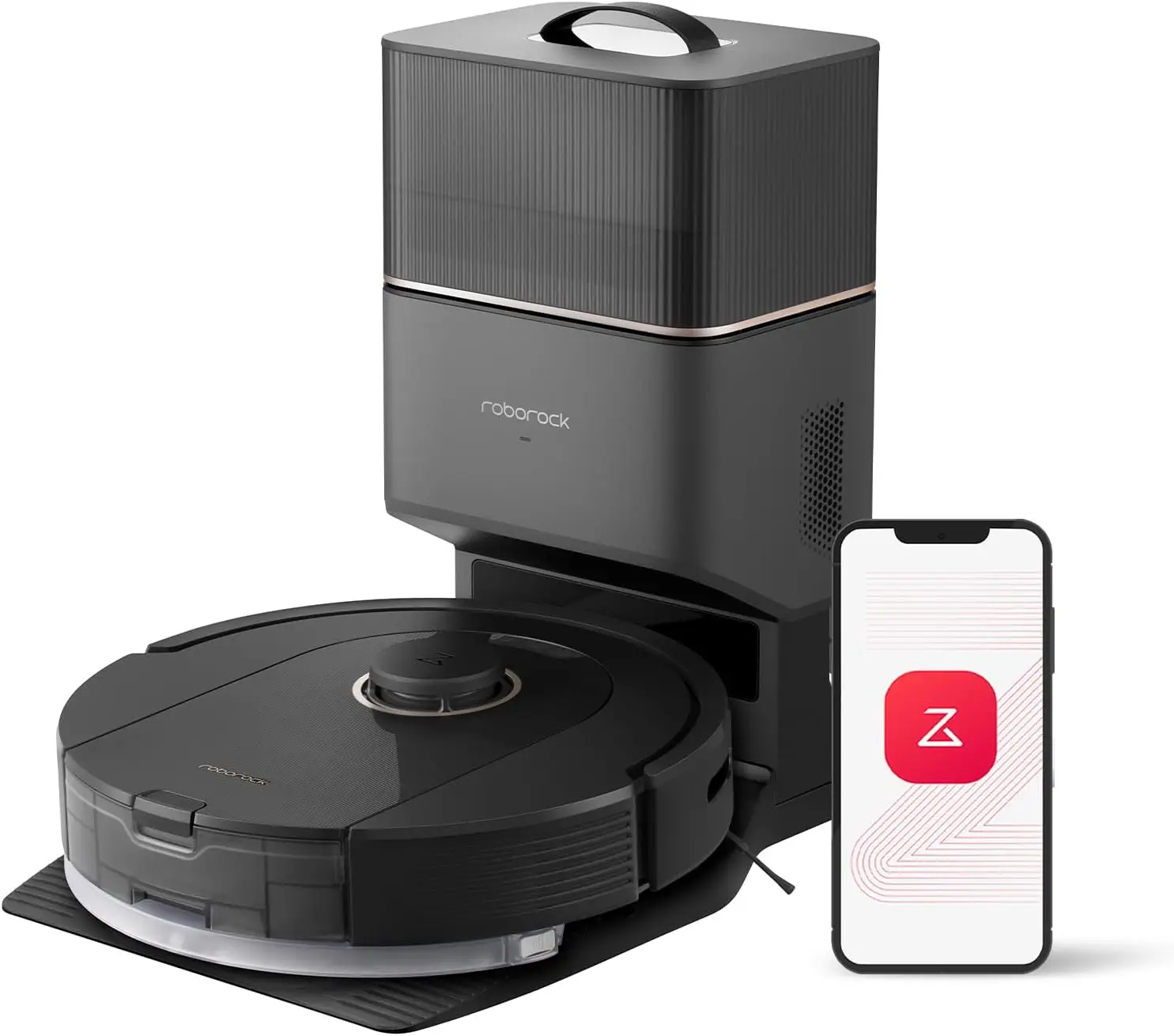 

S8+ Robot Vacuum, Sonic Mop with Self-Empty Dock, Stores up to 60-Days of Dust, Auto Lifting Mop, Ultrasonic Carpet Detection