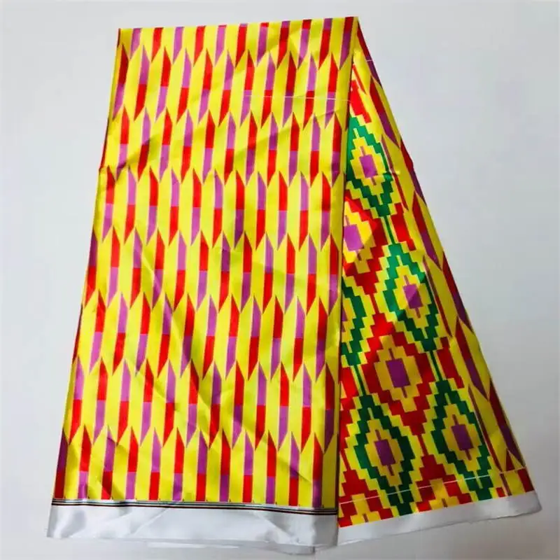 2023 High Quality ghana style satin silk fabric for party dress sewing material 1 yards/piece.3