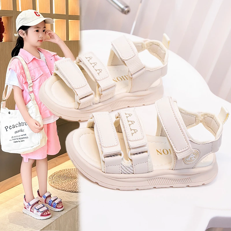 Boys' Sandals Children's Fashion Rose Non-slip Beach Shoes Kid's New Girls' Green Casual Shoes Single Version Sandalies