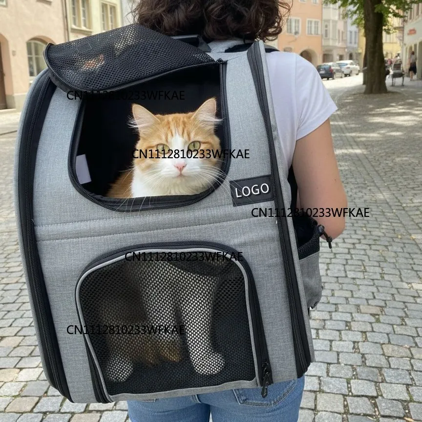 Foldable expansion, enlarged widening and heightened pet backpack, high value when going out, replaceable breathable backpack