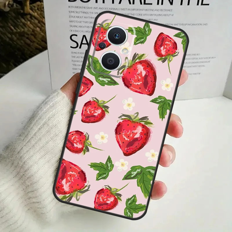 Cute Strawberry Case For OPPO Reno 11F 10 Pro 4 5 6 7 8 Lite 4Z 5Z 8T OPPO Find X6 X5 Pro X2 X3 Neo Cover image 2