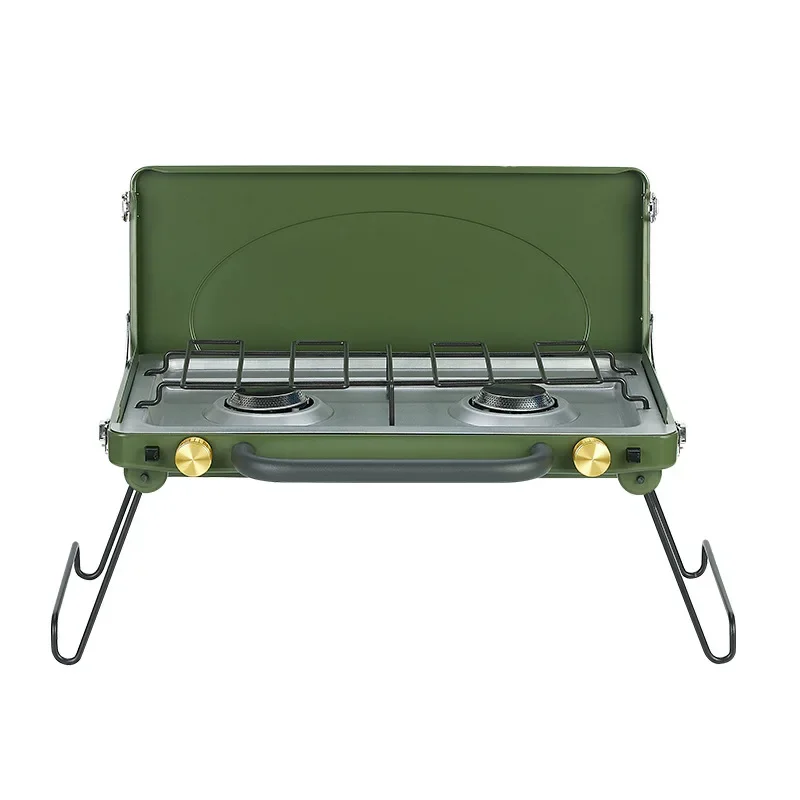 Outdoor portable folding stove camping double burner gas stove small gas stove