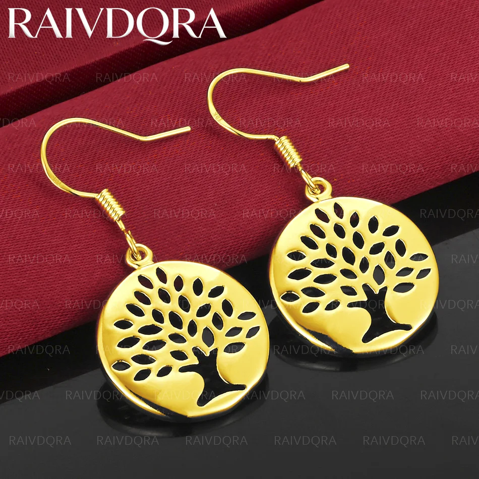 18K Gold Plated Earrings Oblate Hollow Shape Drop Earrings For Women Jewelry Fashion Party and Daily Wear