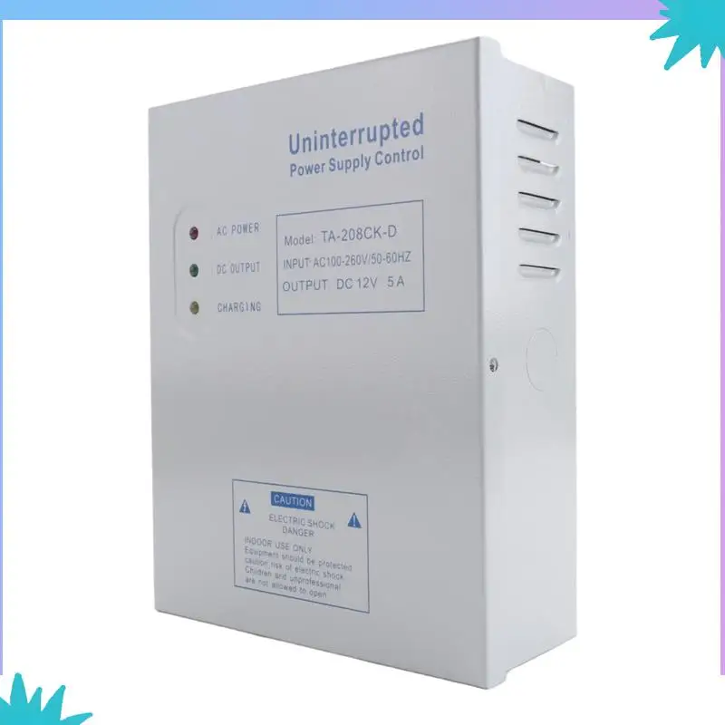 ABZW 208CK-D AC 110-240V DC 12V/5A ドアアクセス制御システムスイッチング電源 UPS 電源