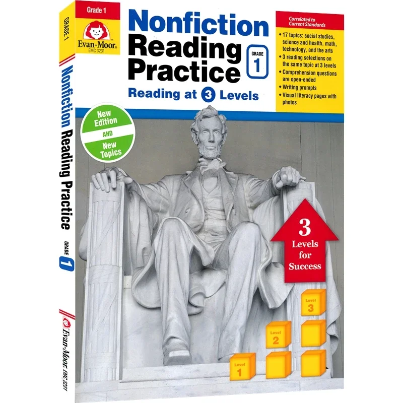 Evan-Moor Non-Fiction Reading Practice, Grade 1 Workbook,aged 5 6 7 8, English book 9781629383156