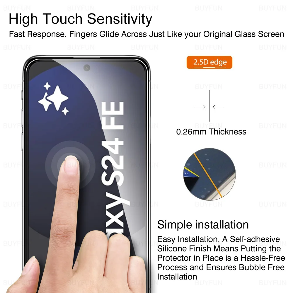 8in1 حماية لسامسونج غالاكسي S24FE S24Ultra S24 + 5G كاميرا زجاج حامي الشاشة فيلم الهاتف Samsun S 24 Fe 24ultra 24Plus