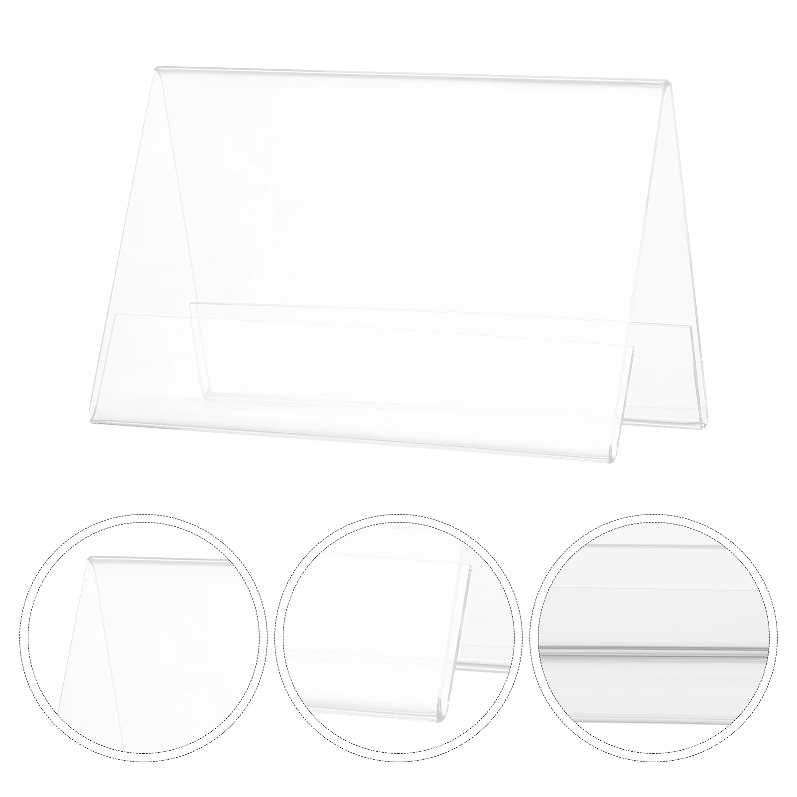 

10 Pcs Label Holder Guest Name Display Stand Acrylic Plate Desk Sign Meeting Clear Tent for Shelf