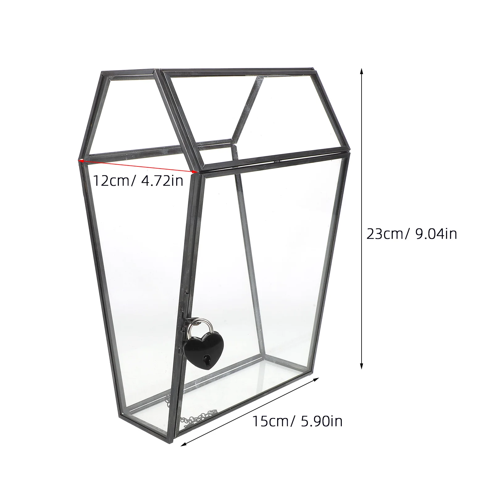 Handmade Glass Box Decorative coffin-shaped Glass Box Transparent Display Case For Halloween Trinkets Goth-Themed Collectibles
