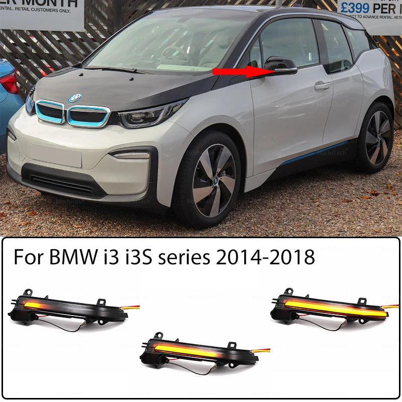 High Quality Yellow Dynamic Turn Signal Mirror Light For BMW i3 i3S series 2014-2018 Car Styling