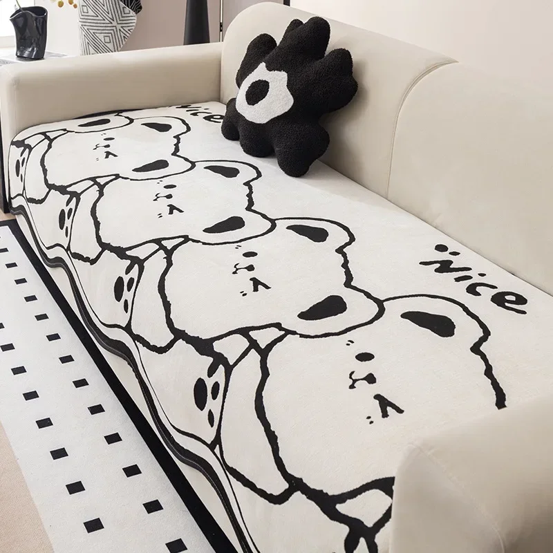 Four Seasons Universal Non-Slip Cushion Special-Shaped Cartoon Panda Cute European Style Simple Sofa Cushion Cover Towel Cloth