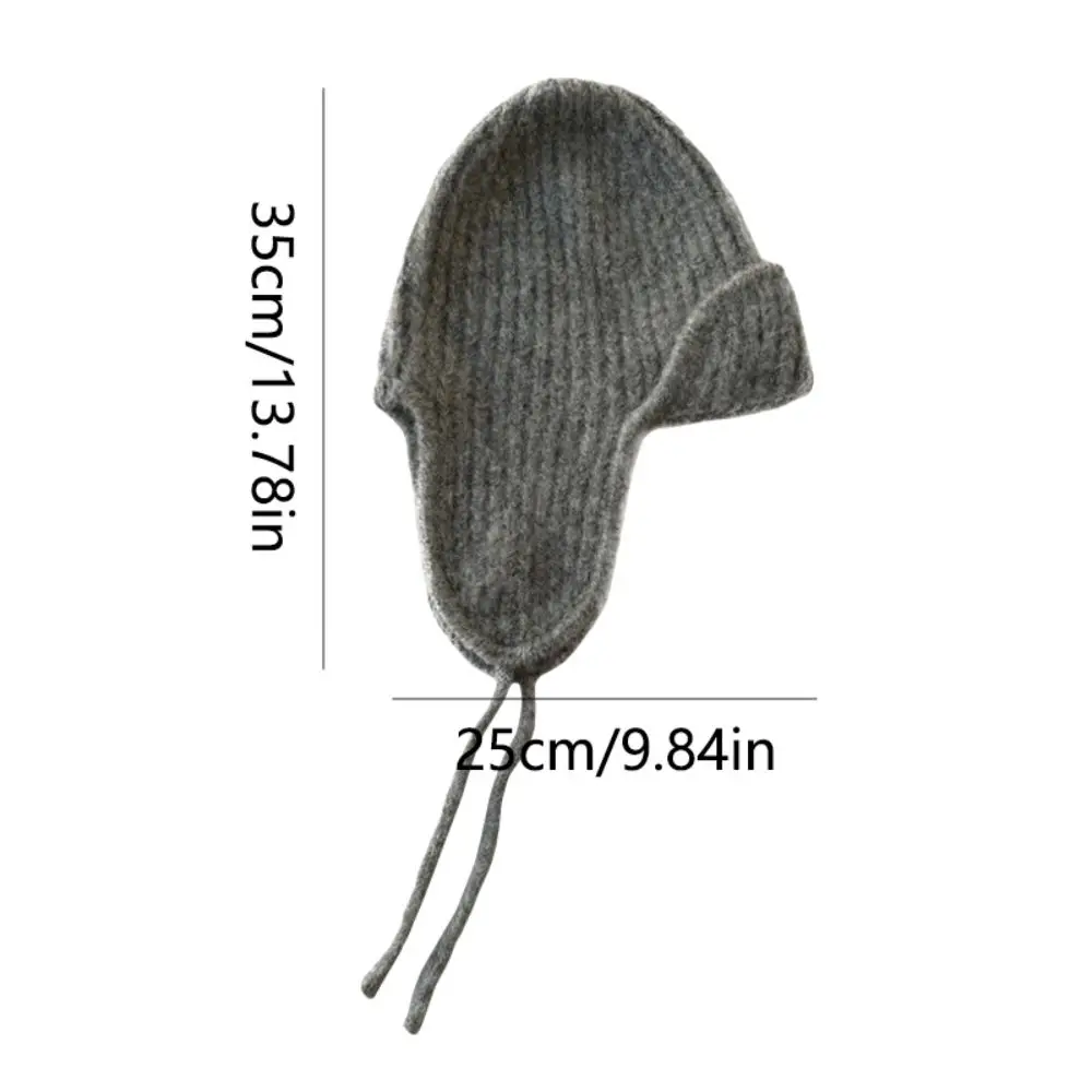 يندبروف الدافئة الطيار قبعة لينة غطاء للأذنين الشتاء محبوك قبعة الدانتيل متابعة سميكة الصوف مزيج قبعة ركوب القبعات