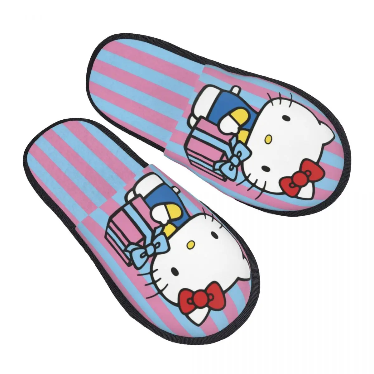 Custom Hello Kitty Anime Cozy Scuff With Memory Foam Slippers Women Bedroom House Shoes