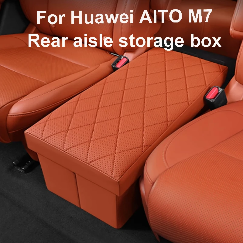 For  AITO M7 2022-2024 6 Seater Second Row Middle Backrest Foldable Storage Box Car Accessory