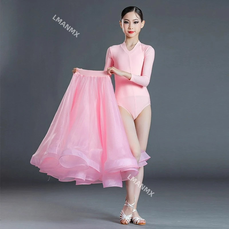 New Latin dance costume, girls' performance costume, pink ballroom dance competition costume, grand performance costume