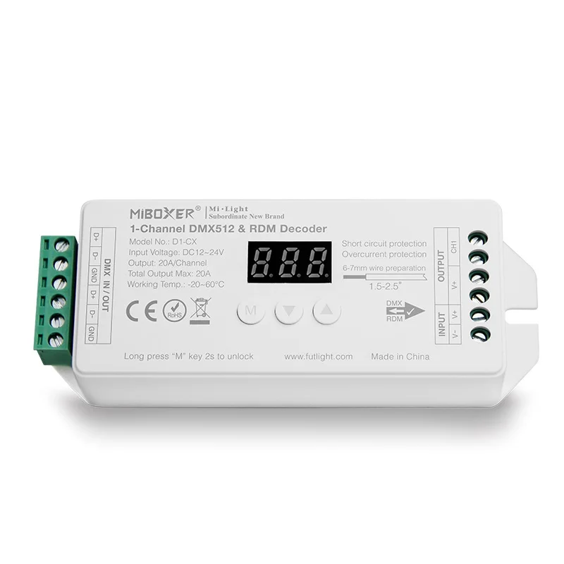 MiBoxer Constant Voltage DMX512 & RDM Decoder D1-CX 1-channel D2-CX 2-channel D3-CX 3-channel D4-CX 4-channel D5-CX 5-channel