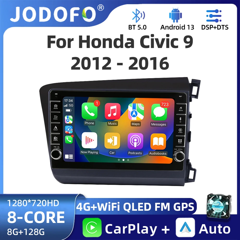 

Jodofo Car Radio Intelligent System For Honda Civic 2012-2015 RHD WIFI Wireless Carplay Android Auto Autoradio Multimedia Player