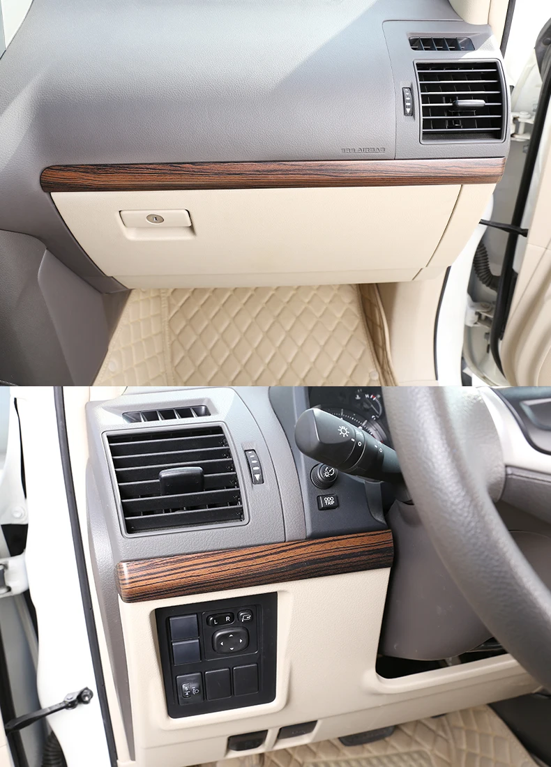 Pine Wood Grain For Toyota Land Cruiser Prado FJ150 150 2010-2019 Car Interior Decoration Trim Frame Stickers Car Accessories