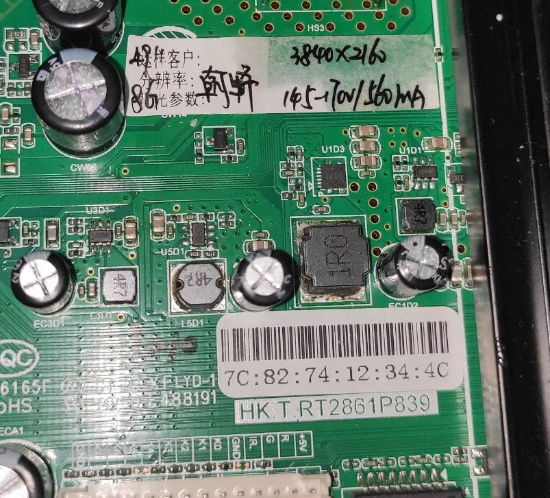 HK.T.RT2861P839 La scheda madre TV di rete WiFi Android 4K 145v-170v 560ma funziona bene Foto fisica