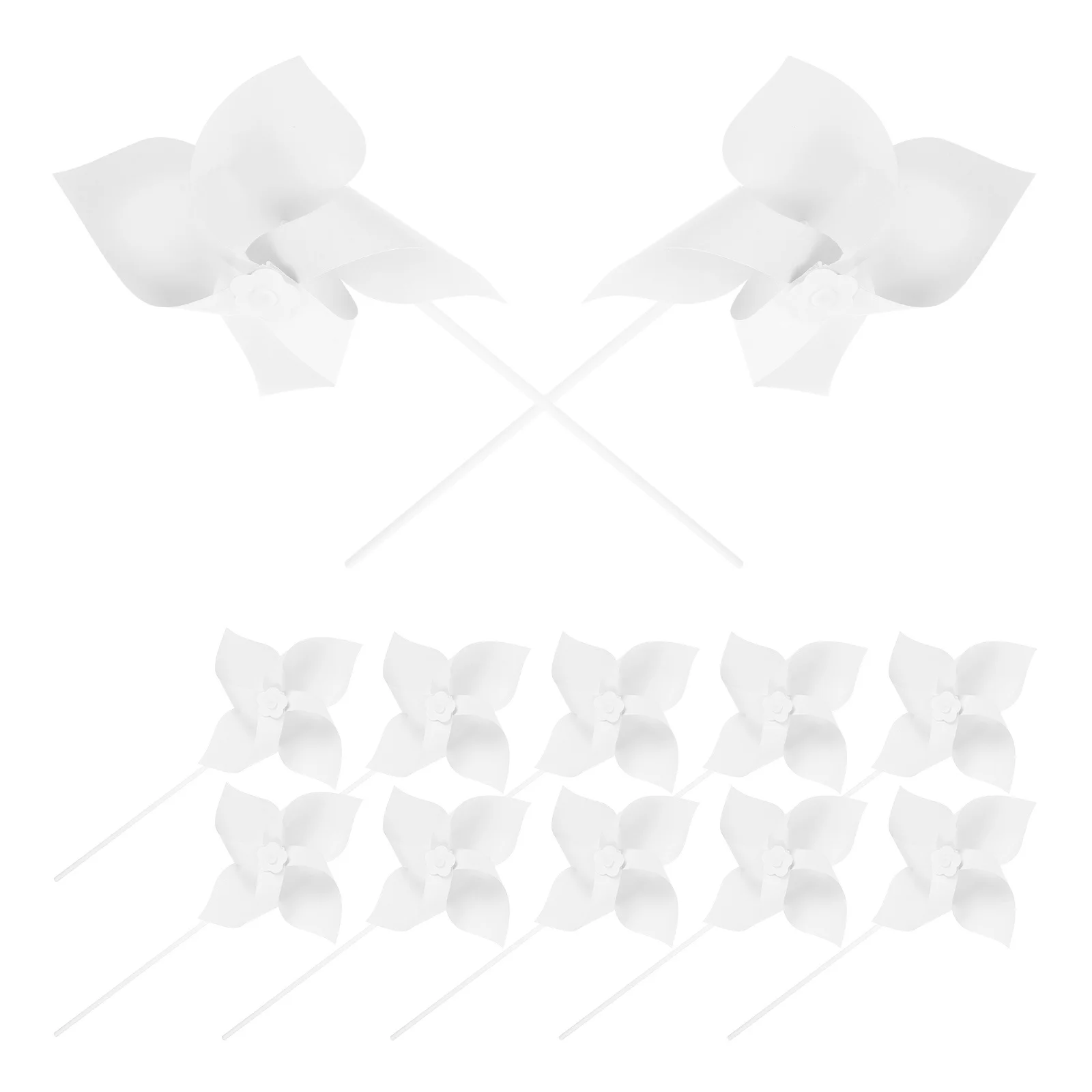 

12 pcs Diy Painting Windmills White Blank Paper Pinwheel Kids Crafts Summer Outdoor Garden Decoration Fun Activity Educational