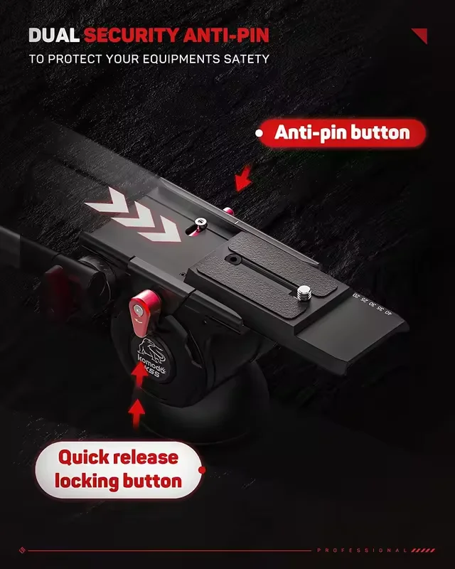 IFOOTAGE 비디오 유체 헤드 Komodo K5S, 알루미늄 경량 유체 드래그 팬 헤드