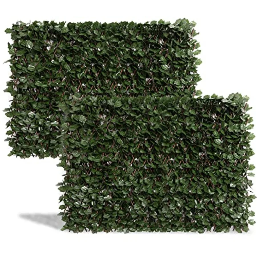 

Balcony patio outdoor expandable fence privacy screen faux ivy material green color double-sided leaves for versatile backdrop