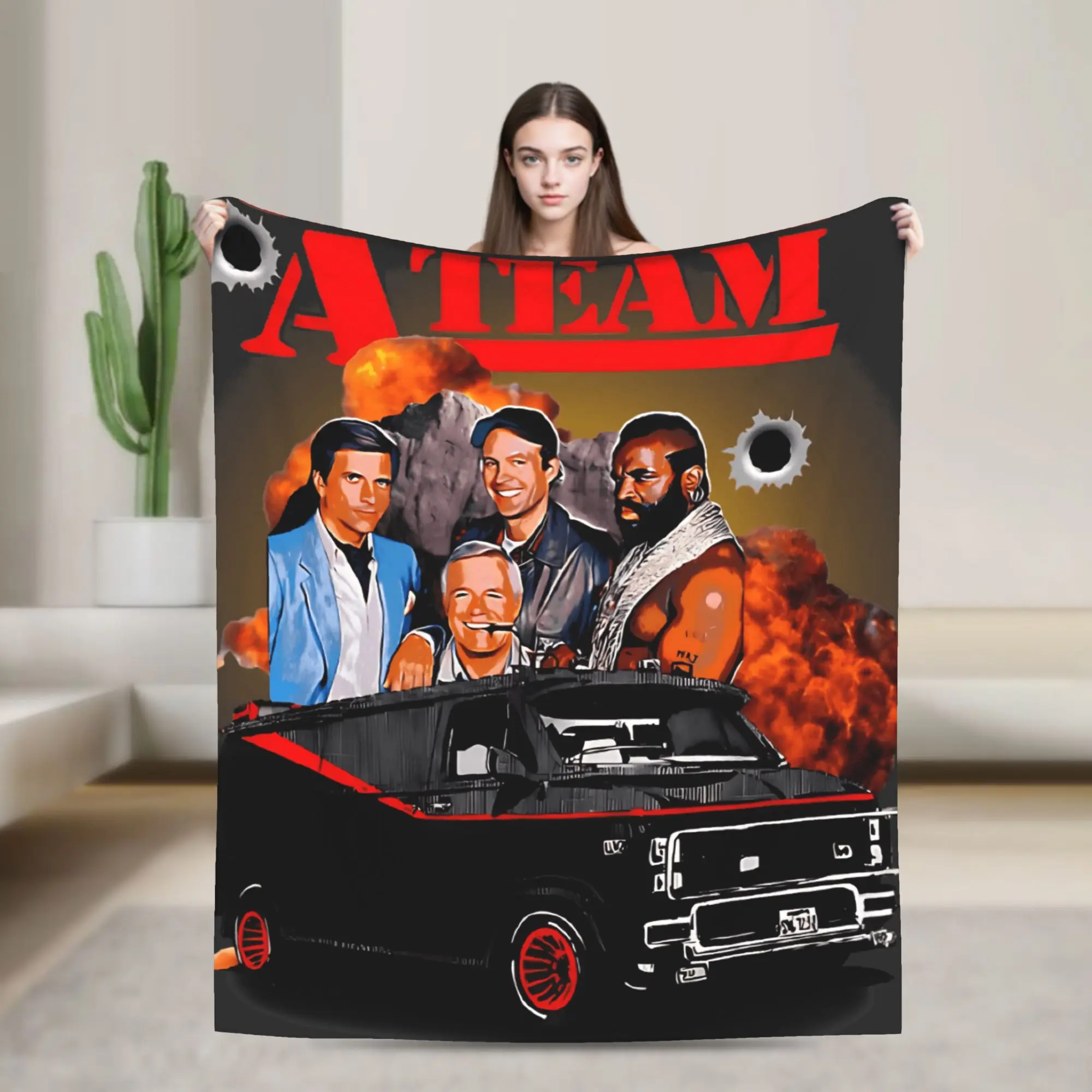 Super Warm BlanketGirls Boys Camping THE A TEAM Throw Blanket  Flannel Bedspread For Home Decor Novelty Sofa Bed Cover