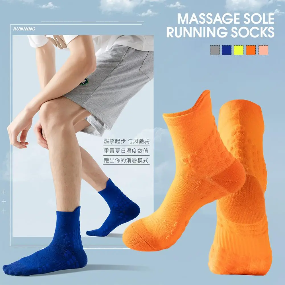 Meias esportivas antiderrapantes absorventes de suor, desodorante confortável, meias de badminton masculinas, meias profissionais respiráveis com fundo de toalha