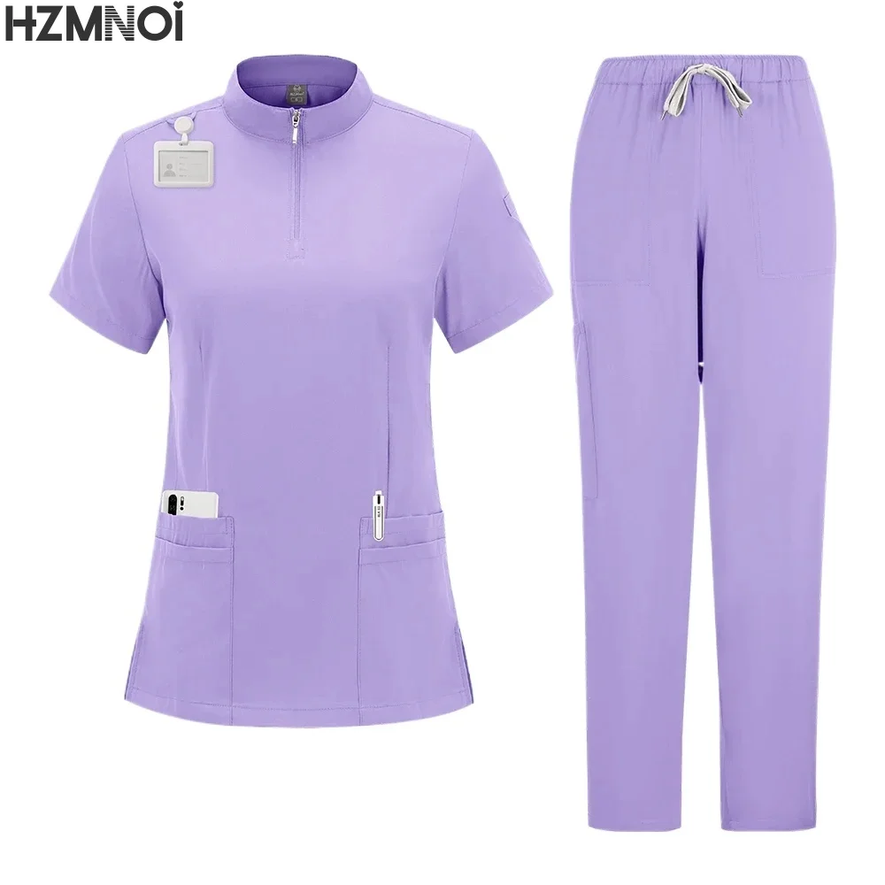 Newest Nursing Surgical Uniforms Woman Doctor Nurse Uniforms Men Straight Pants Scrub Set Medical Clothing Beauty Salon Workwear