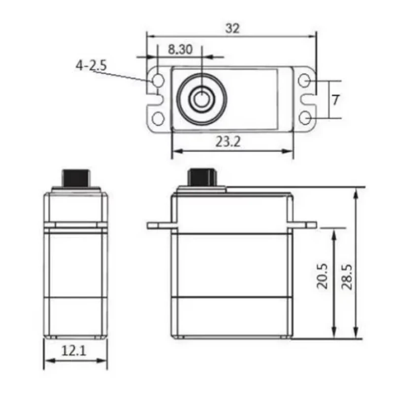 Servo pequeño de 4,5 kg, Micro SCS2332, Motor de 7,4 V, engranaje totalmente metálico, torsión bloqueada, Bus serie, Mini Robot inteligente, servos de coches RC