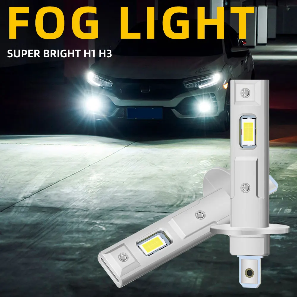 

Комплект из 2 светодиодных противотуманных фар H1, 8 SMD, сверхъяркие, 6000K, белые, для дневных ходовых огней (DRL), Plug and Play