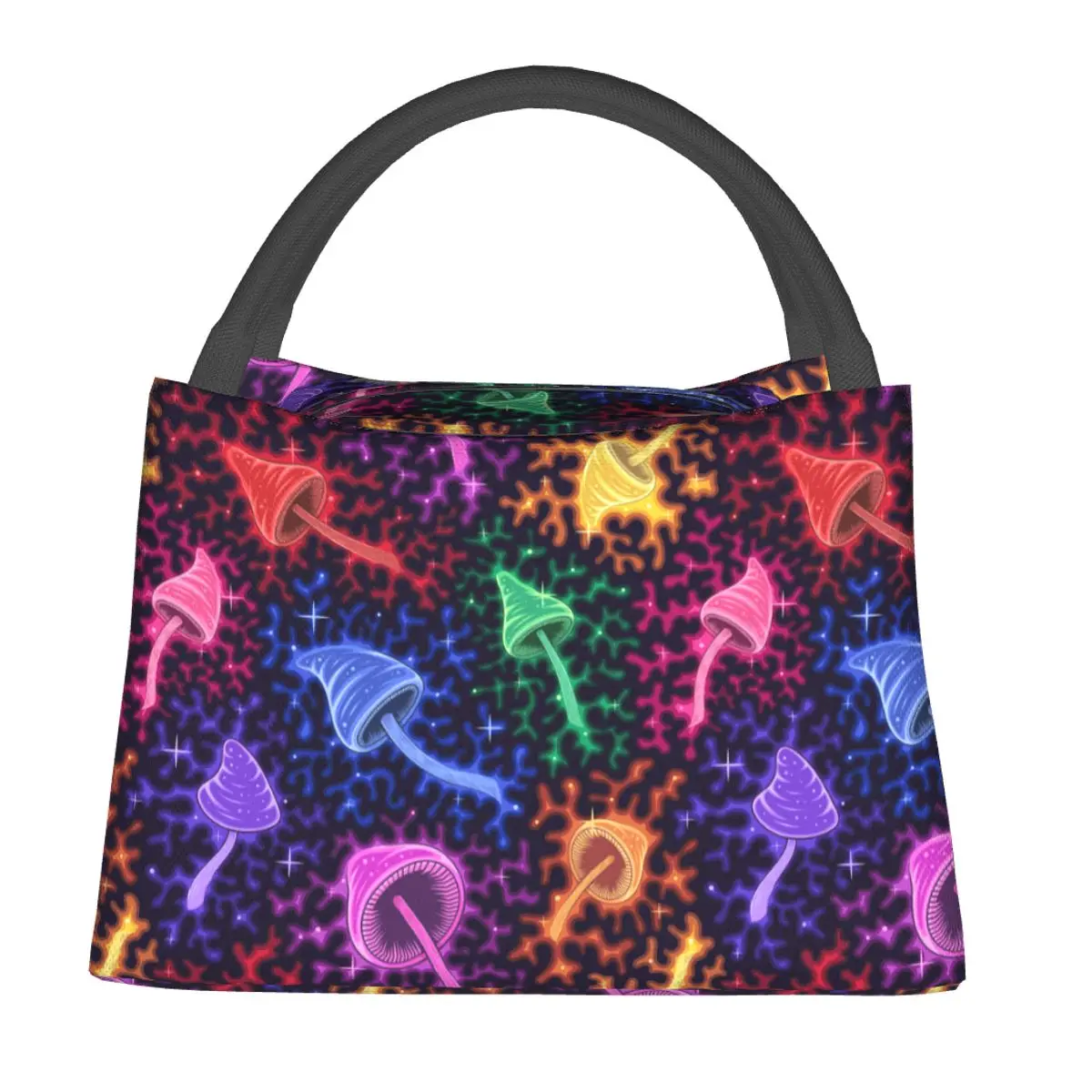 Bolsas de almuerzo con aislamiento de seta psicodélica para mujer, bolso de lona para pícnic, impermeable, Trippy, Bento