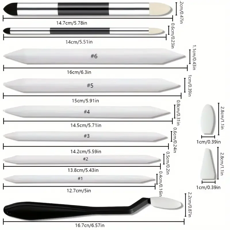 30Pcs Artist Dual-Tip Blending Sponge Pens, Washable Sketch Brushes & Pastel Stumps, Versatile Foam Blenders for Drawing & Paint