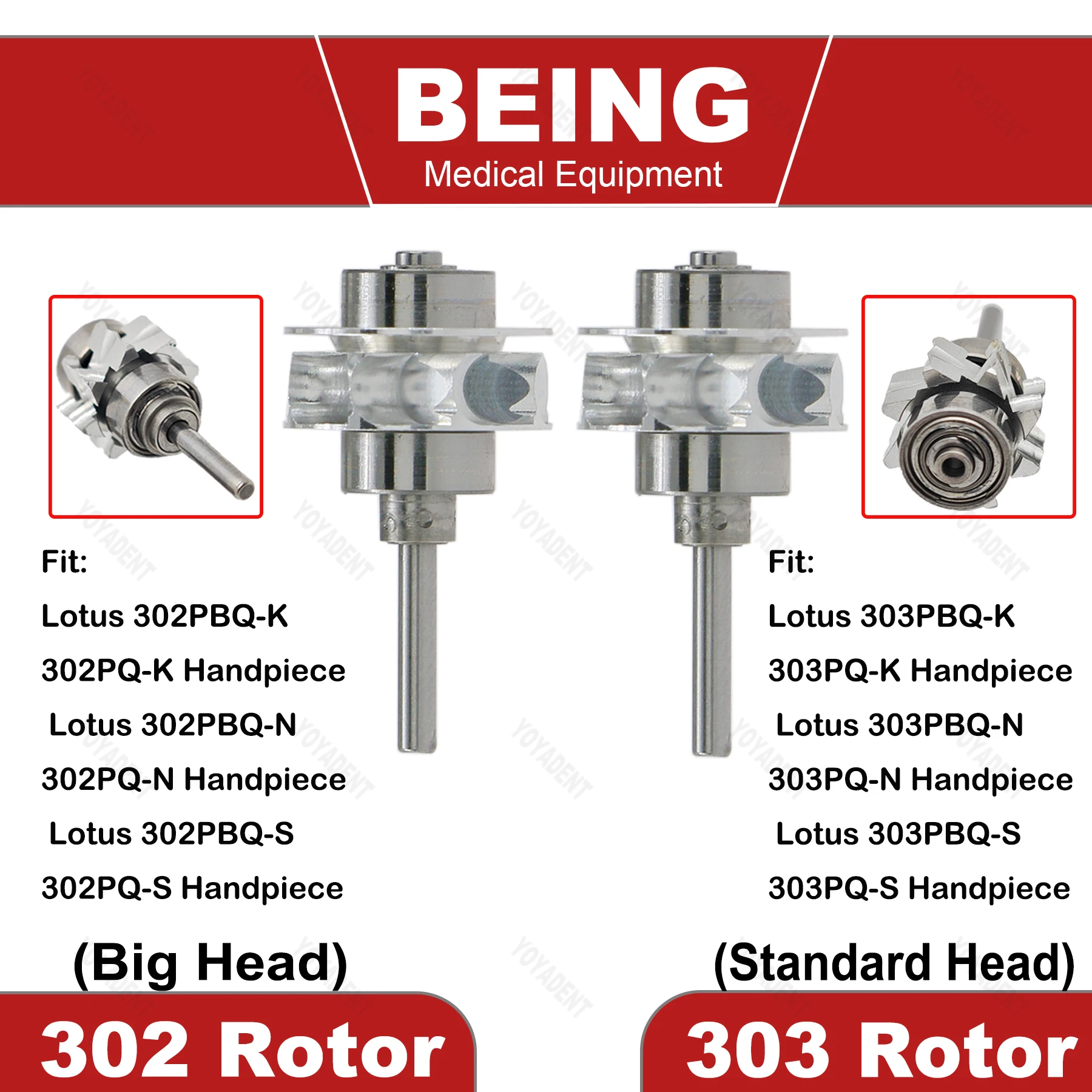 

Турбинные роторы BEING Rotor для стоматологических наконечников 302PQ 303PQ LED, высокоскоростные, аксессуары для стоматологии