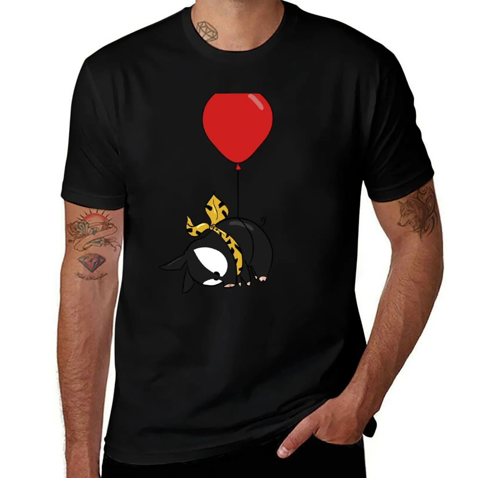 Piglet chan on a red balloon T-Shirt t shirts for man graphic tees T-Shirt