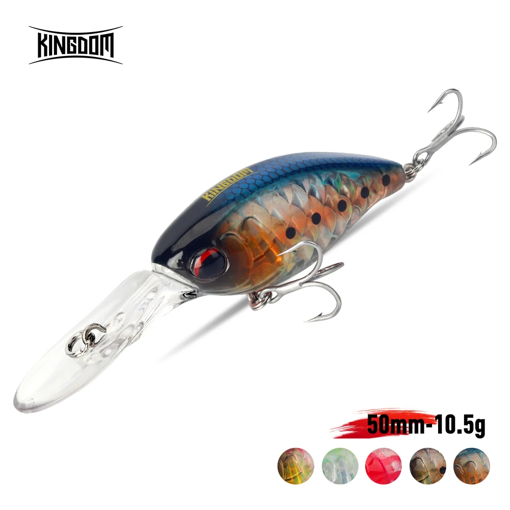 Kingdom Fishing Lure Sinking Minnow Crankbait 50mm 10.5g Atificial Hard Fishing Wobbler Saltwater Freshwater Swim Baits Bass