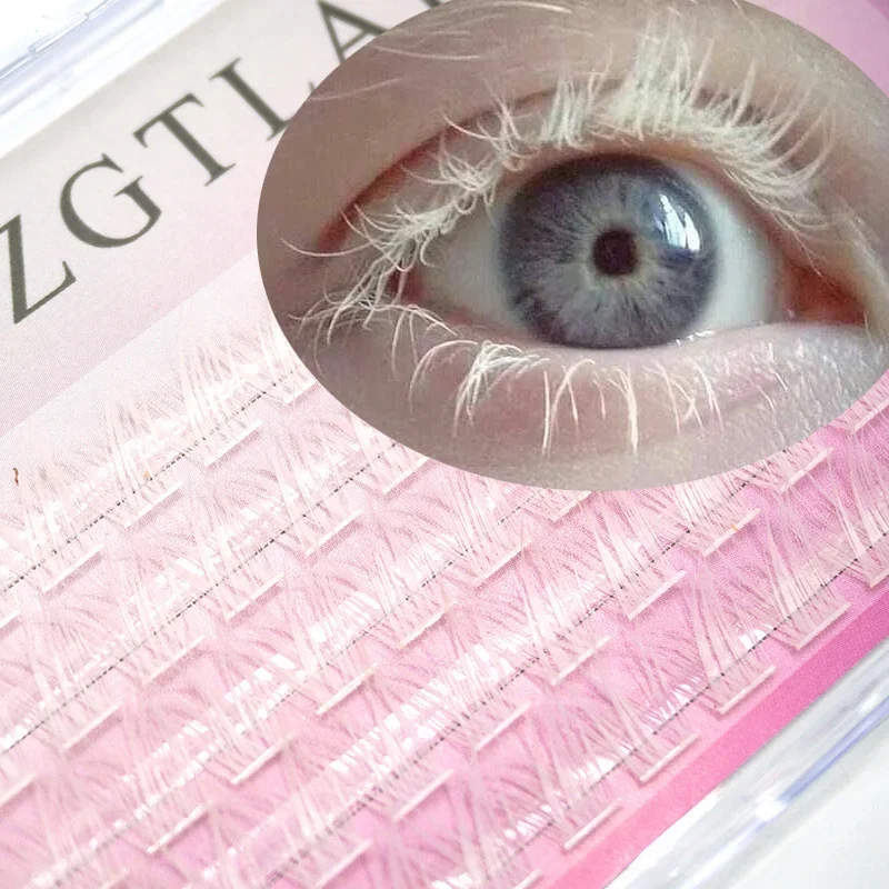 NEW White Cluster Lashes Individual Lashes Segmented Lashes D Curl 60 Clusters DIY Eyelash Extension 3 D False Eyelashes