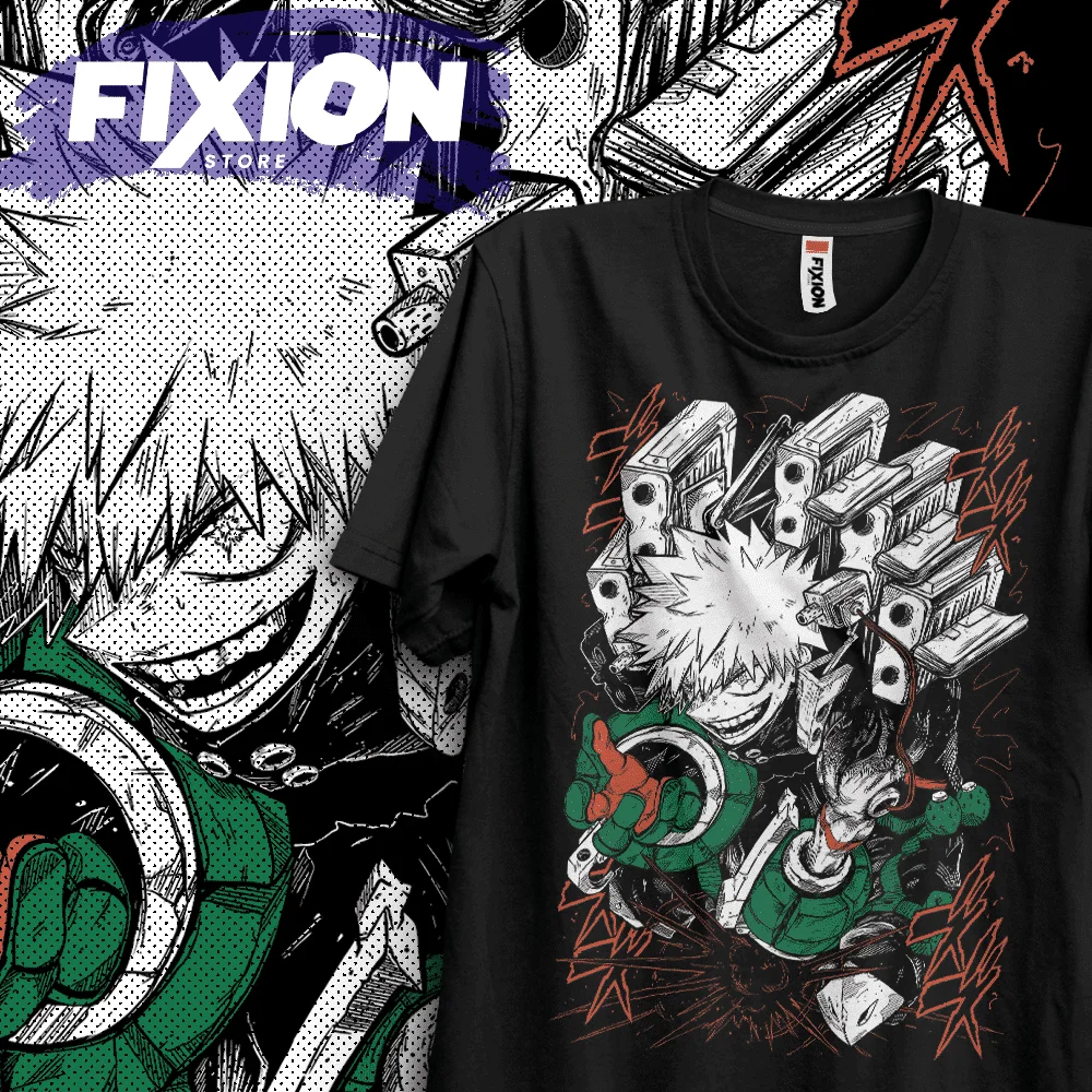 Bokuno Hero – Bakugo  Anime T Shirt Manga Gift For Anime Lover All Size Cotton