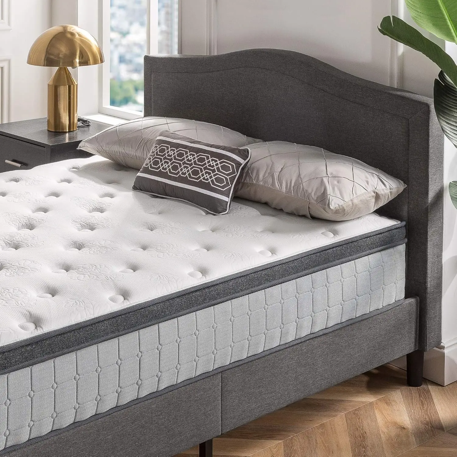 Comfort Support Cooling Gel Hybrid Mattress, Queen, Euro Top Innerspring Mattress, Motion Isolating Pocket Springs, Mattress in