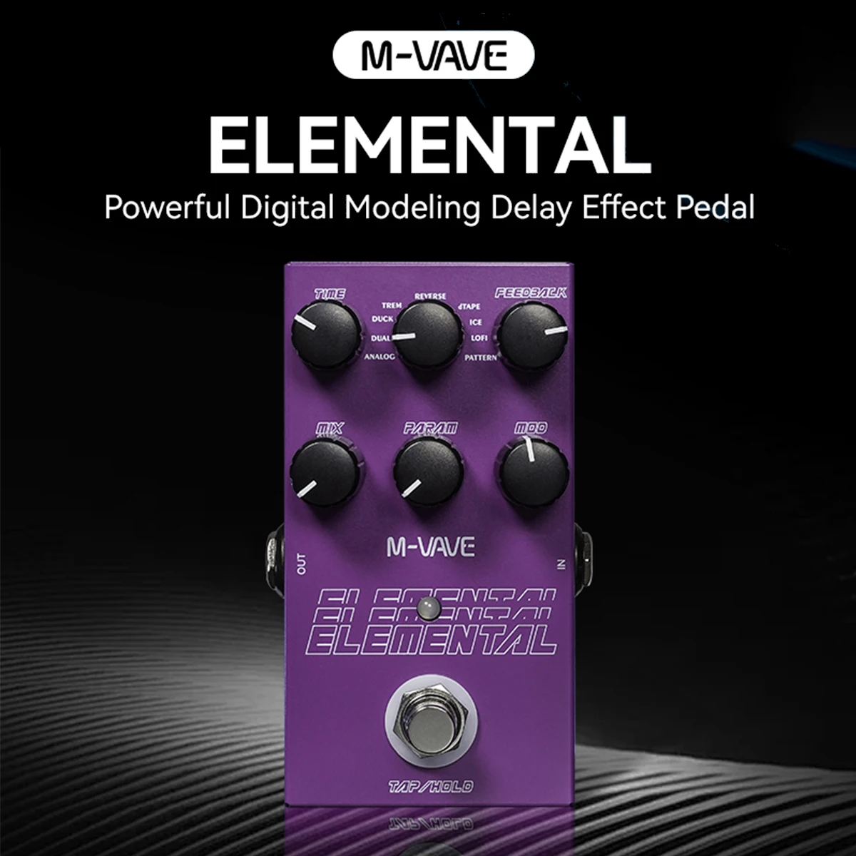 m-vave-elemental-digital-delay-effect-pedal-9-modes-3000ms-tap-tempo-hold-function-usb-dc-9v-for-guitar-bass-pro