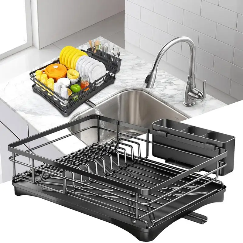 Dish Drying Rack Utensils Drying Holder Rack Metal Rustproof Dish Rack For Kitchen Utensil Holder Drying Rack For Various